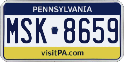 PA license plate MSK8659