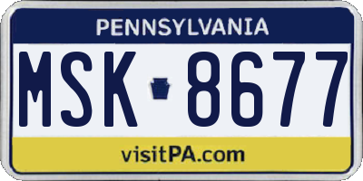 PA license plate MSK8677