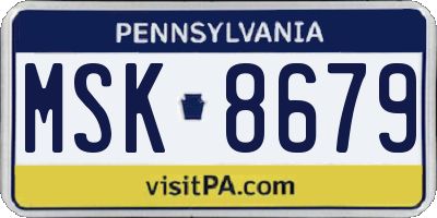 PA license plate MSK8679
