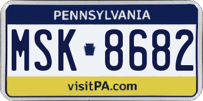 PA license plate MSK8682