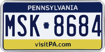 PA license plate MSK8684