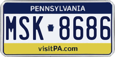 PA license plate MSK8686