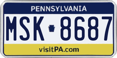 PA license plate MSK8687
