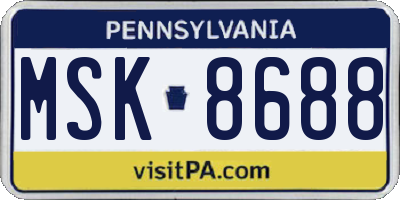PA license plate MSK8688