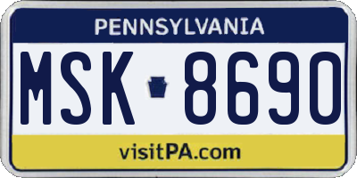 PA license plate MSK8690