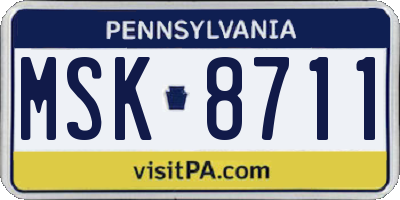 PA license plate MSK8711