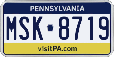PA license plate MSK8719