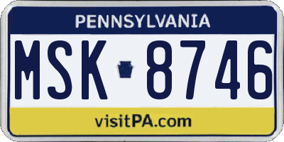 PA license plate MSK8746