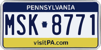 PA license plate MSK8771