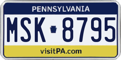 PA license plate MSK8795