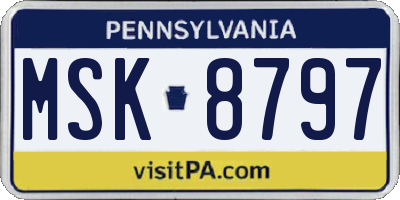 PA license plate MSK8797