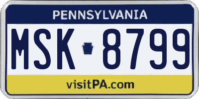 PA license plate MSK8799