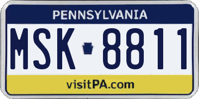 PA license plate MSK8811