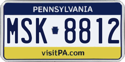 PA license plate MSK8812