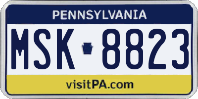 PA license plate MSK8823