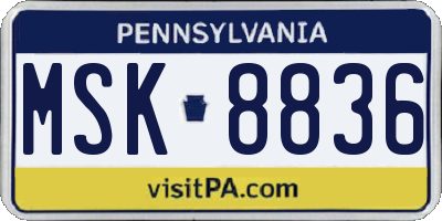 PA license plate MSK8836