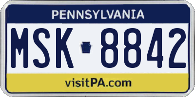 PA license plate MSK8842