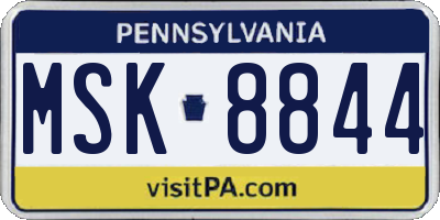 PA license plate MSK8844