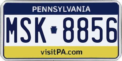 PA license plate MSK8856