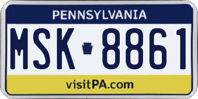 PA license plate MSK8861