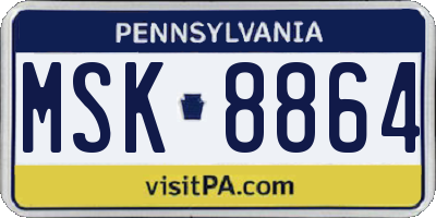 PA license plate MSK8864