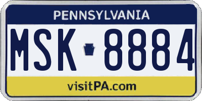 PA license plate MSK8884