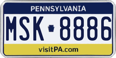 PA license plate MSK8886