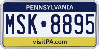 PA license plate MSK8895