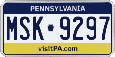 PA license plate MSK9297