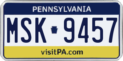 PA license plate MSK9457