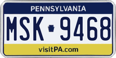 PA license plate MSK9468