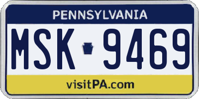 PA license plate MSK9469
