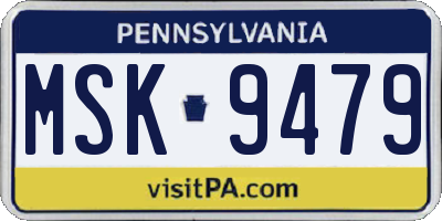 PA license plate MSK9479