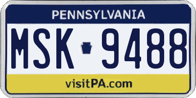 PA license plate MSK9488