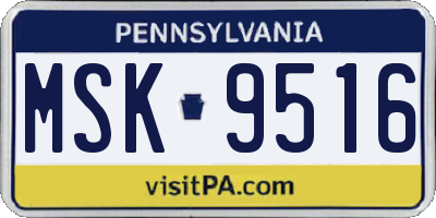 PA license plate MSK9516