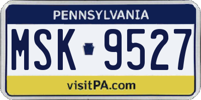 PA license plate MSK9527