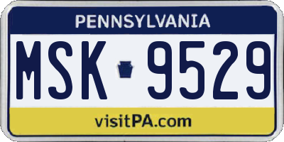 PA license plate MSK9529