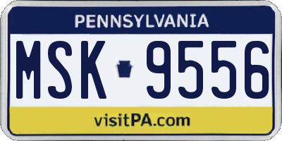 PA license plate MSK9556
