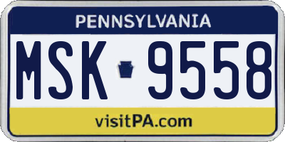 PA license plate MSK9558