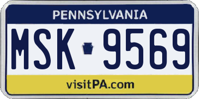 PA license plate MSK9569