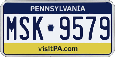 PA license plate MSK9579