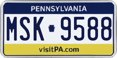 PA license plate MSK9588