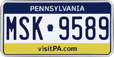 PA license plate MSK9589