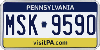 PA license plate MSK9590