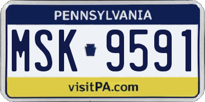 PA license plate MSK9591