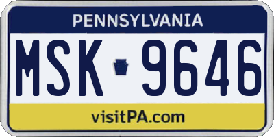 PA license plate MSK9646
