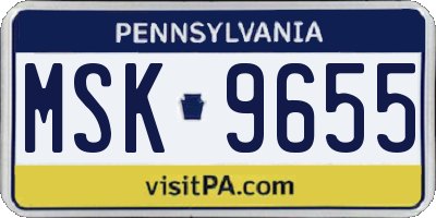 PA license plate MSK9655