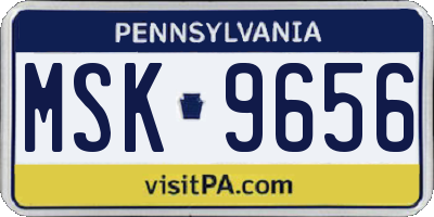 PA license plate MSK9656