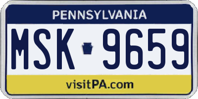 PA license plate MSK9659