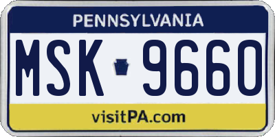 PA license plate MSK9660